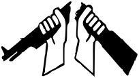 kpm neuZerbrochenes Gewehr.Symbol der WRI