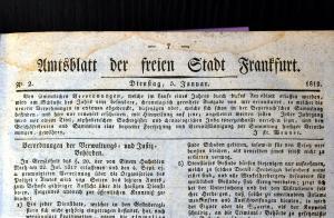 F Amtsblatt Ausgabe 1819 copyright Stadt Frankfurt Rainer Rueffer
