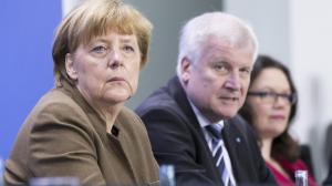 p kanzlerin angela merkel innenminister horst seehofer und spd chefin andrea nahles die spitzen der grossen koalition wollen die kausa maassen nun doch neu besprechen