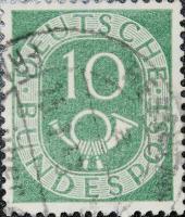 kpm Briefmarke der Deutschen Bundespost im Wert von 10 Pfennig