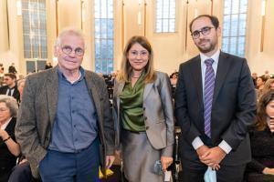 Daniel Cohn Bendit Nargess Eskandari Gruenberg und Benjamin Graumann Copyright Stadt Frankfurt Foto Holger Menzel