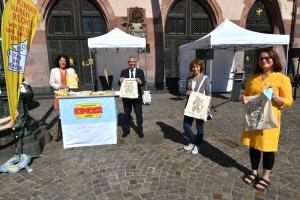 Stadt der Kinder Kampagne 2021 Sylvia Weber Peter Feldmann Angelika Schell Kita Frankfurt Barbara Scharf Kinderbuero copyright Stadt Frankfurt am Main Rainer Rueffer