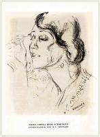 Maria Orska b Schminken. Lithographie von R. L. Leonhard ca. 1922