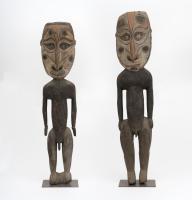 Ahnenfiguren der Sawos Yamoek Mittlerer Sepik Neuguinea 1961 Sammlung Weltkulturen Museum Foto Wolfgang Guenzel