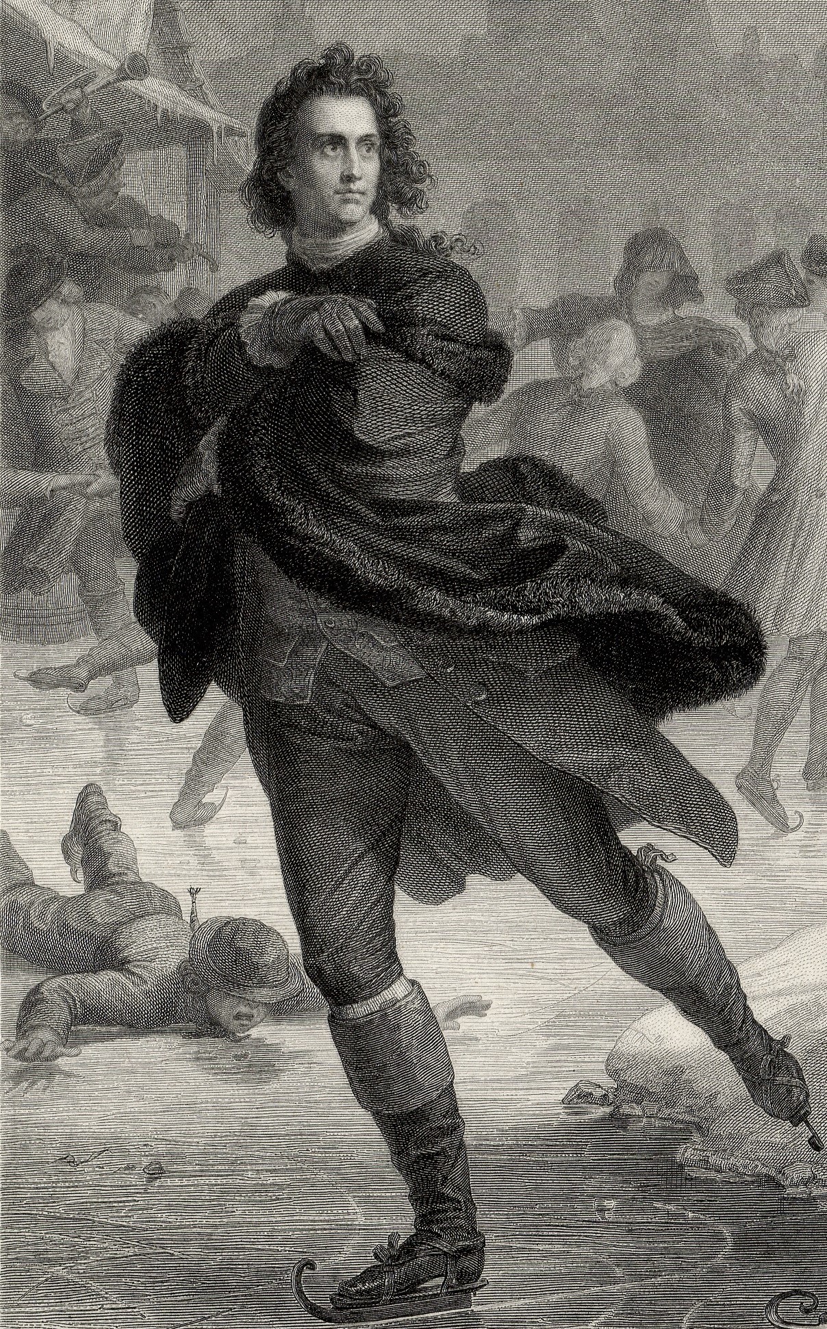 Kaulbach Eislaufender Goethe III 14178 Beschnitt 4
