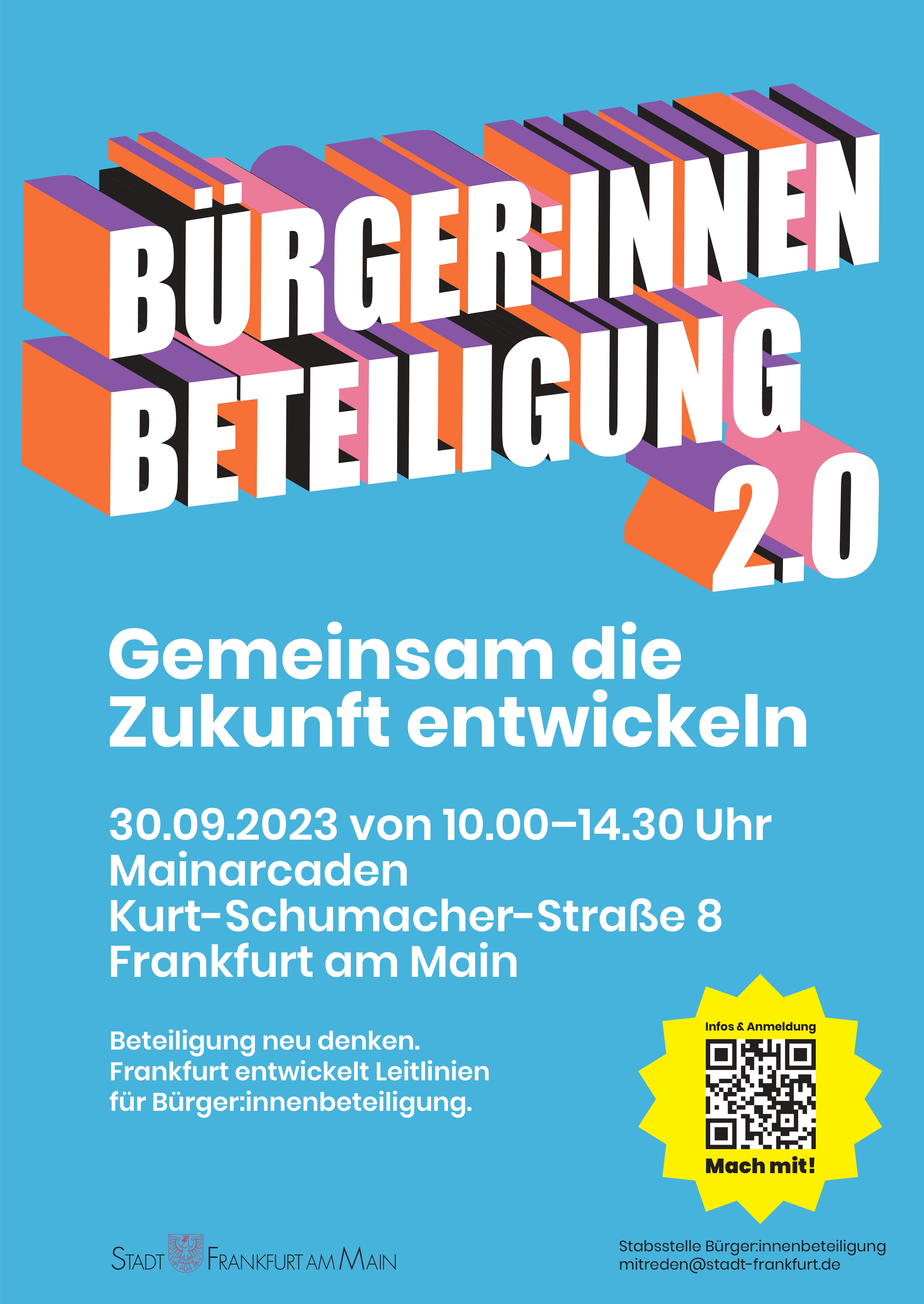 Plakat BurgerInnenbeteiligung 2 0 30 8 Copyright Stadt Frankfurt