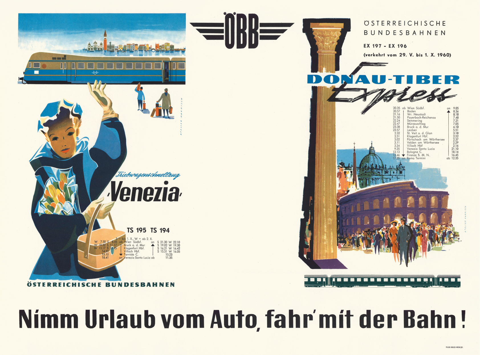 Veneziaexpress Sommerfahrplan 1960 Sammlung AKW bearb c Archiv Alfred Klein Wisenberg midi
