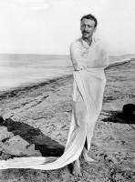 Francesco Paolo Michetti Gabriele DAnnunzio wearing a dressing gown on the beach in Francavilla MeisterDrucke 1412448